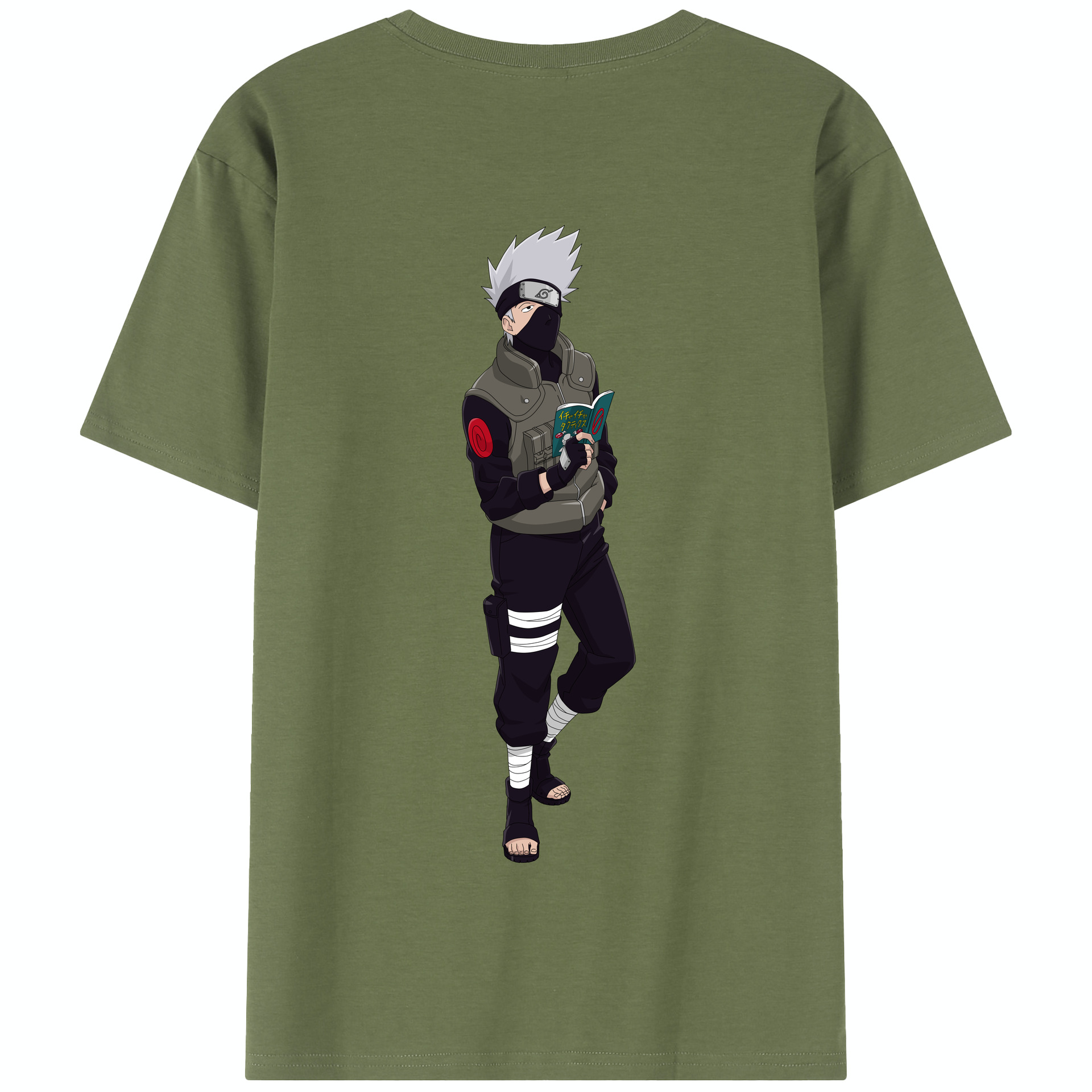 （画像用） NARUTO -ナルト- はたけ カカシ Hatake Kakashi 綿100％半袖Tシャツ（背面プリント）